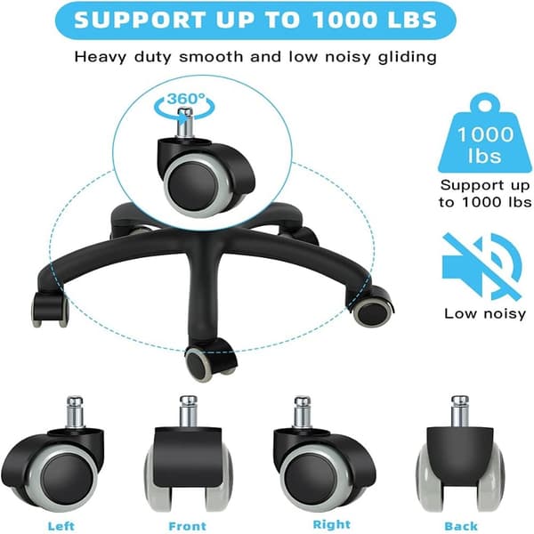 Castor Caster Wheels Byte av kontorsstol Säte Reserv