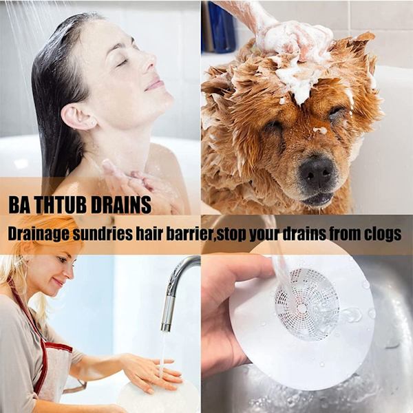 2 Pack Shower Drain Stopper Hiustensieppausallas