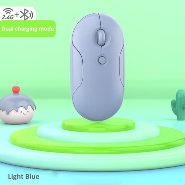 Langaton hiiri 2.4G Bluetooth VAALEENSININEN Light Blue