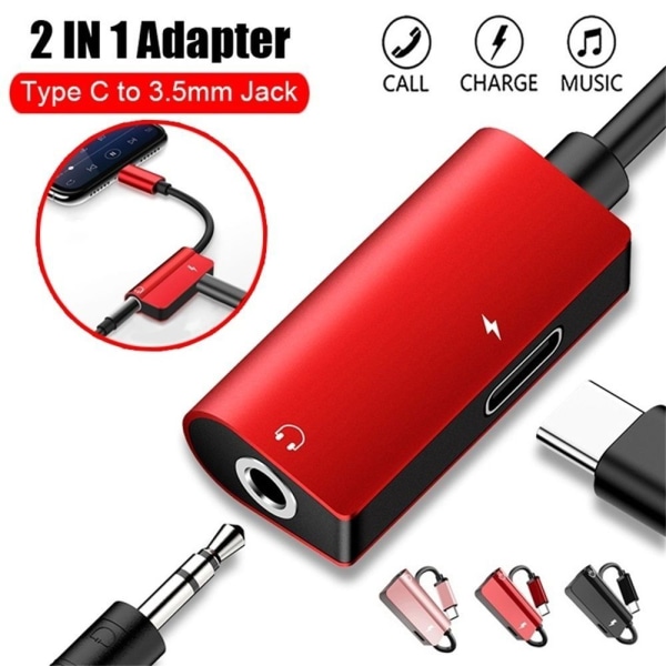 3 stk lydladeadapter USB Type-C til 3,5 mm Jack SØLV silver 3pcs-3pcs