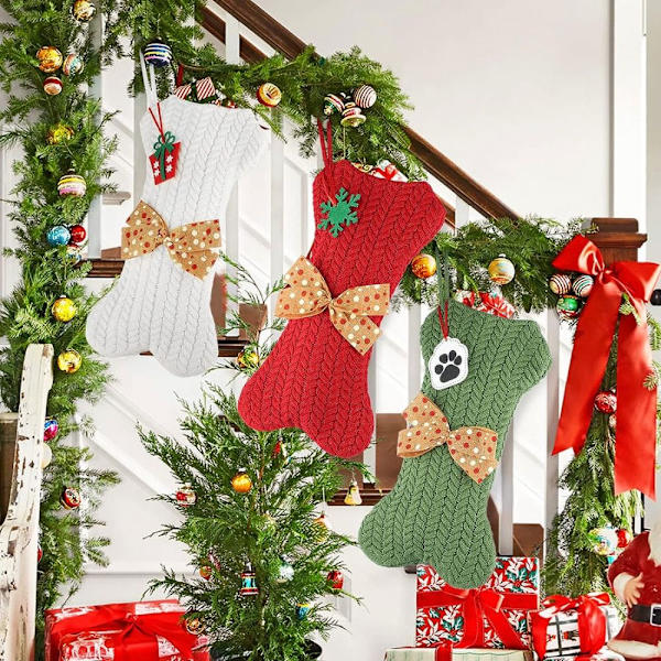 Julestrikkede sokker Julestrømper HVID White