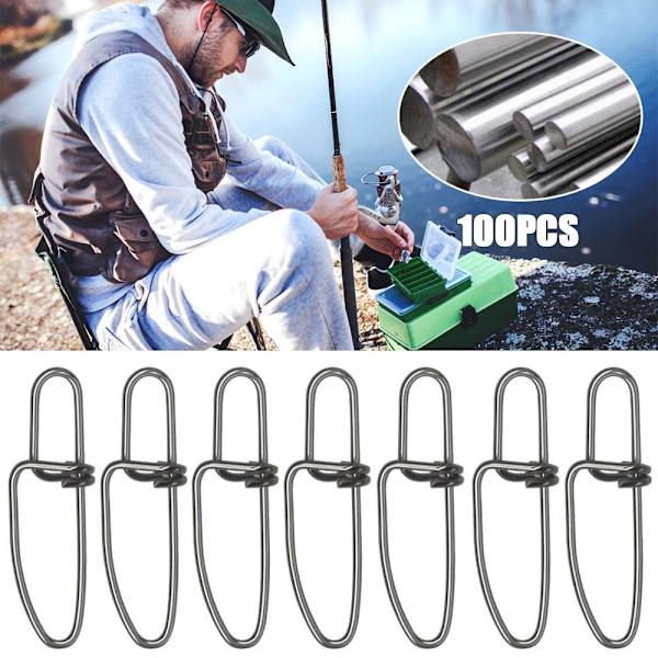 100 stk/parti Fiske Hengende Snap Barrel Swivel 0 0 0