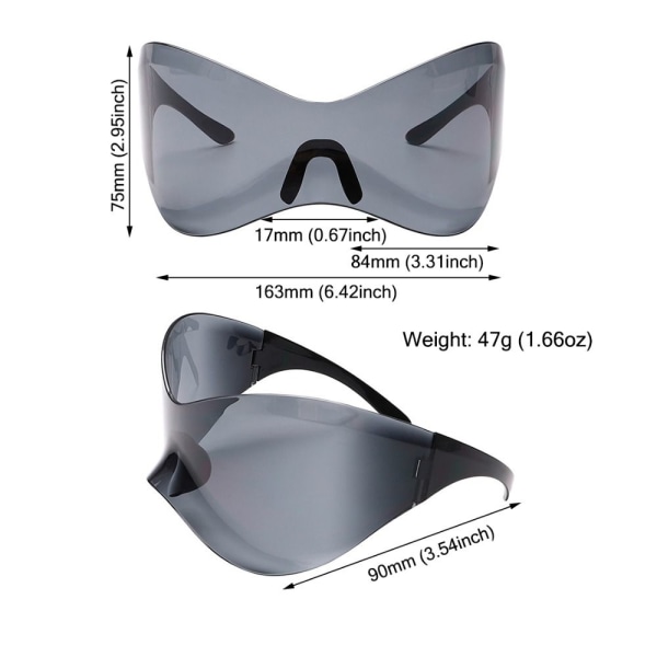 Futuristiske solbriller for menn kvinner C7 C7 C7