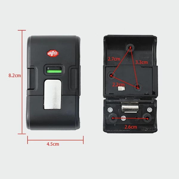 Koffertnøkkellås Bagasjelås SVART TYPE2 TYPE2 black Type2-Type2