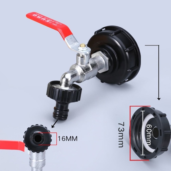 1/2'' 3/4'' IBC Tank Drænhane Adapter Connector S60X6 Til Have Hane Udskiftning 1/2-set