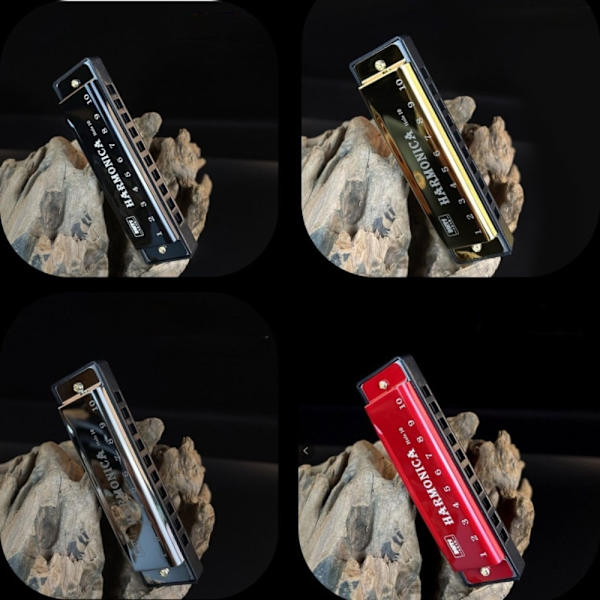 10 hullers harmonika kobberkerne SORT Black