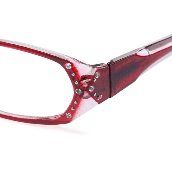 Tryckglasögon Diamantutsmyckade glasögon RÖD STYRKA 3,50 red Strength 3.50