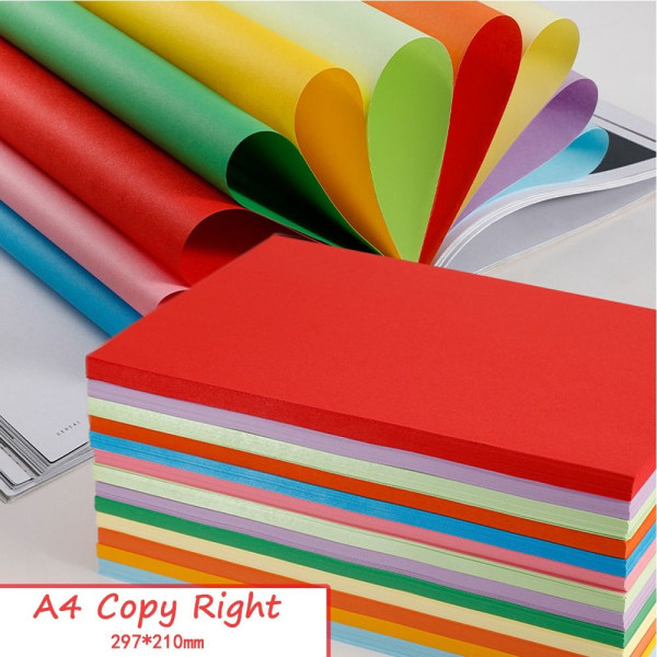 100 Stk A4 Kopipapir Dobbeltsidet Origami MULTICOLOR Multicolor