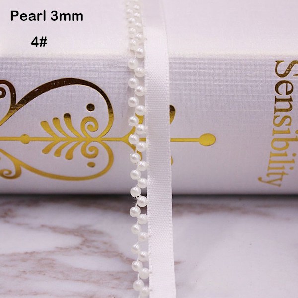 Håndsyet perleperleflet blondebånd 4 4