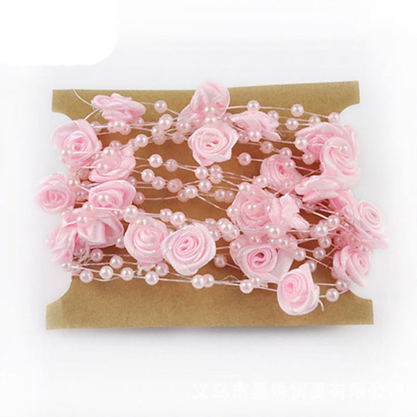 Konstgjorda pärlor Pärlor Kedja Rose Blommor Girlander ROSA pink