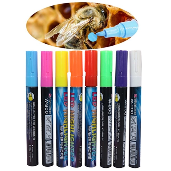 5 kpl Queen Bee Marker Pen LED korostuskynä PUNAINEN PUNAINEN Red