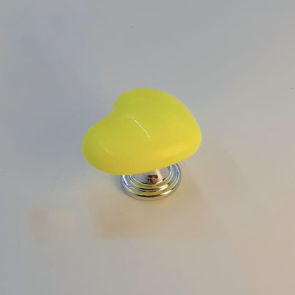 2 STK Hjerteformet toaletttankknapp spyleknapp GUL yellow