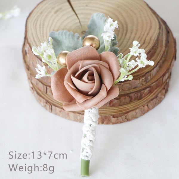 Corsage Artificial Wrist Flower COFFEE COFFEE Coffee