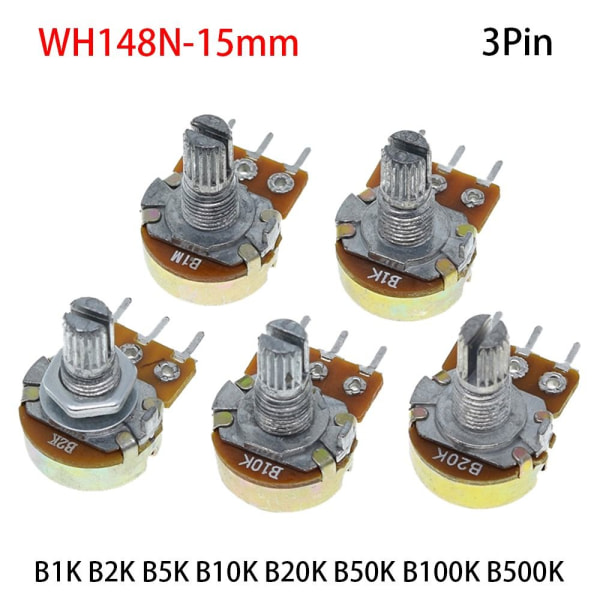 10 kpl lineaarinen potentiometri WH148N WH148 10 kpl B1K-15MM 10 kpl 10pcs B1K-15mm