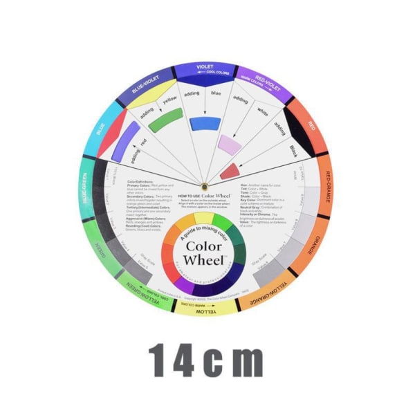 Kromaattinen väripyörän värit ympyrä tai 14cm 14cm