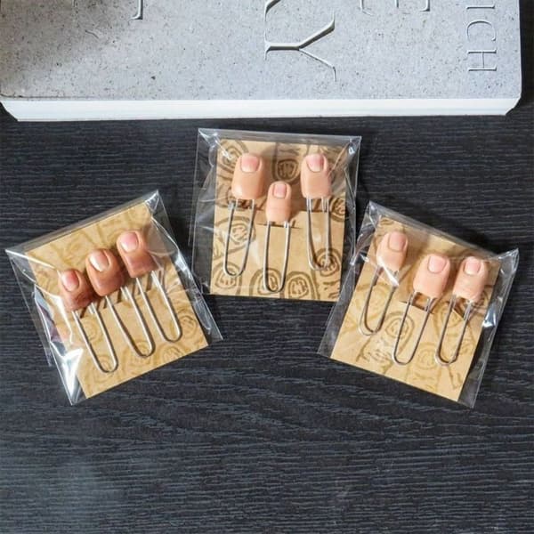 3stk Fingerbokmerke Fingerbinders Bok Festpynt