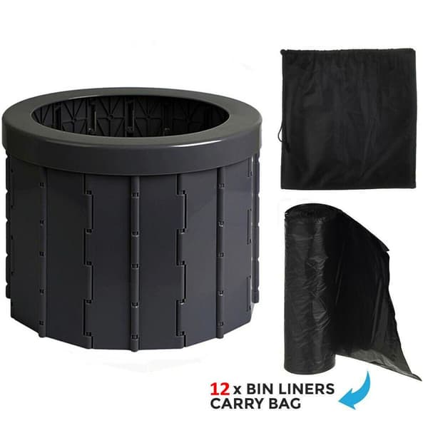 Kokoontaittuva WC Auto-WC MUSTA Black