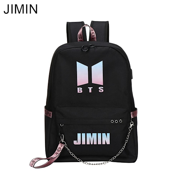 BTS BT21 Skolväska Kedja Ryggsäck Axelväskor JIMIN