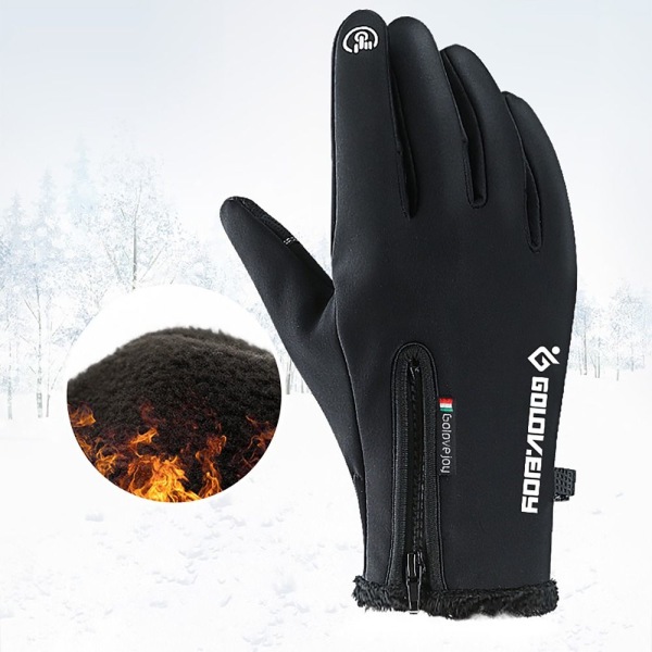 Taktiske vinterhandsker Opvarmede fleecinghandsker SORT M BLACK M