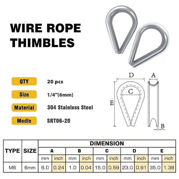 20st Wire Rope Thimbles Rep Thimble Rigging Thimbles Ring