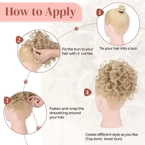 Rotete bolle-hårstykke for kvinner HVIT BLOND HVIT BLOND White Blonde