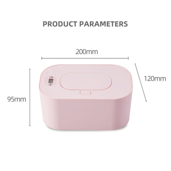 USB Baby Wipe Warmer Våtservietter Varmeapparat ROSA Pink