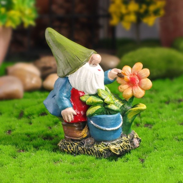 Miniatyyri Gnome Figurine Roadsign-tuoli 4 4 4
