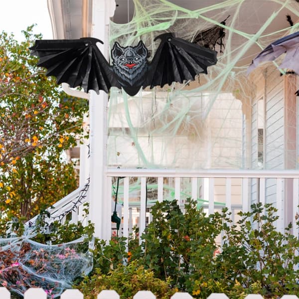 2 stk Halloween papir flagermus hængende græskar hat vedhæng E E E