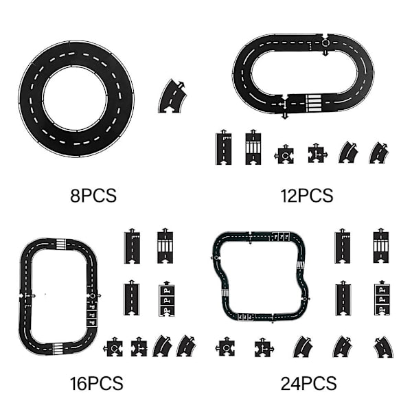 Trafikklekesett Fleksibel Puslespill Veibane 16STK 16STK 16PCS