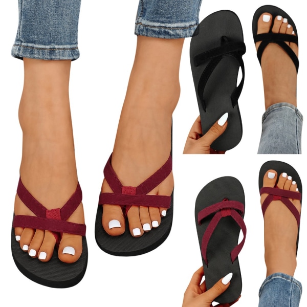 Modetofflor Platta flip-flops RED-38 RED-38 Red-38