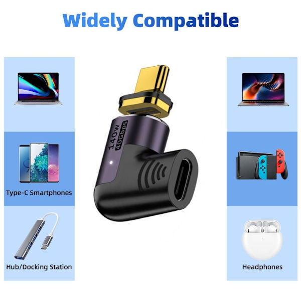 Magnetisk Type-C konverter USB 4.0 140W