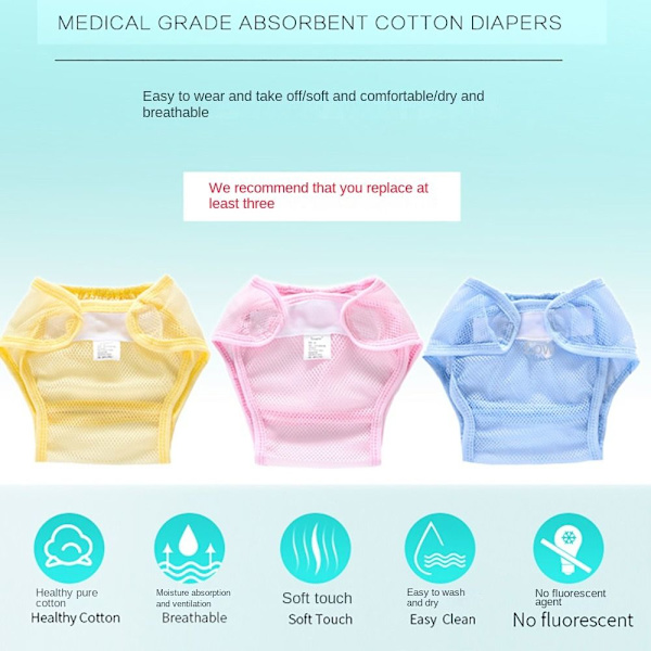 Babyvaskbar bleie Gjenbrukbar bleie ROSA L PINK L