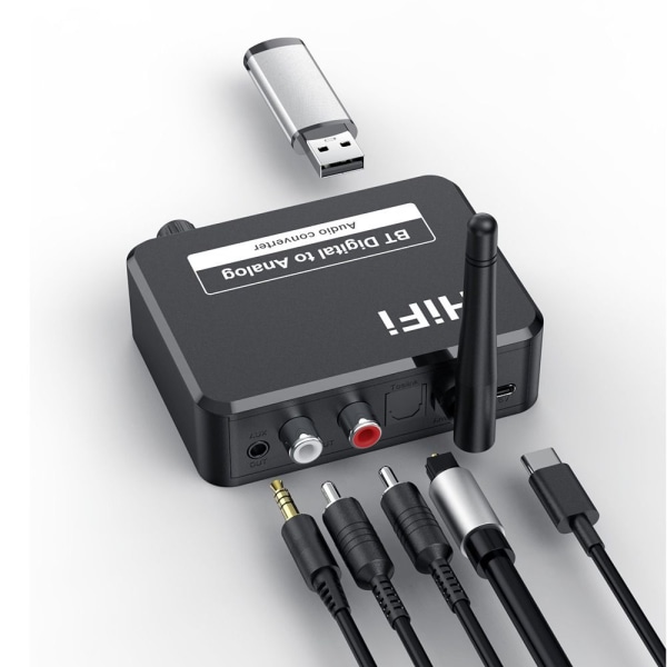 Bluetooth 5.1 -vastaanotin U Disk Digital to Analog Audio