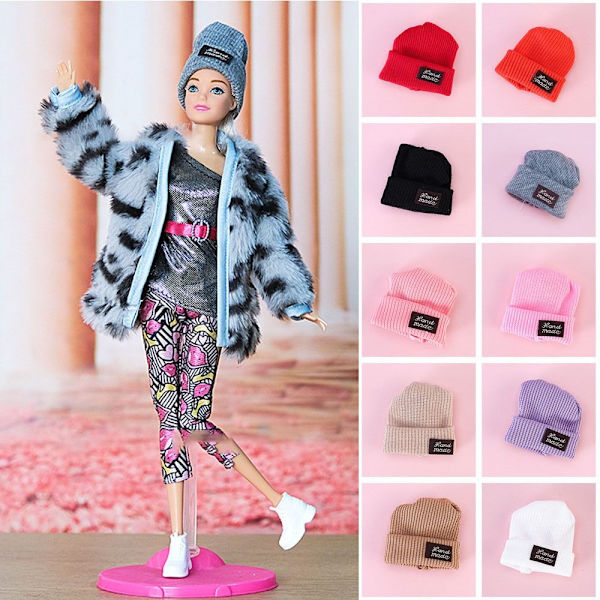 5 st Dockhatt stickad mössa 4 4 4