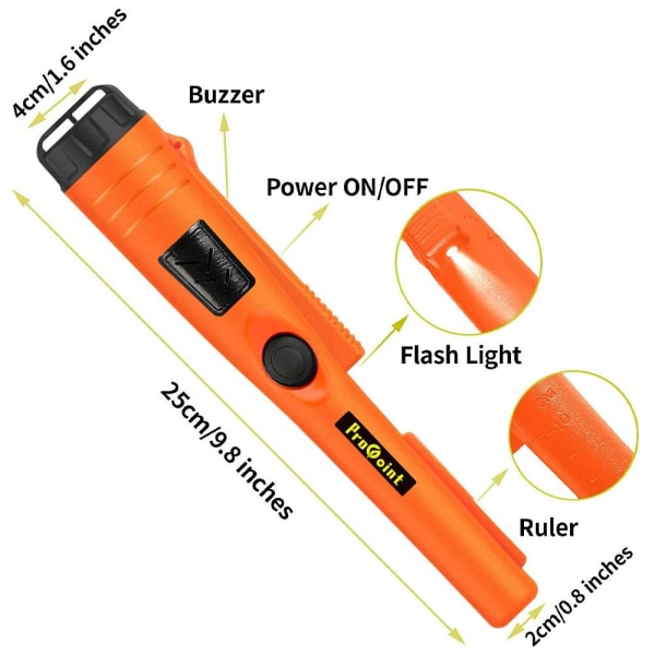 Undervands metaldetektor Håndholdt Pin Pointer ORANGE orange