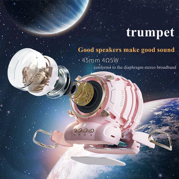Astronaut Spaceman Charging Night Light Bluetooth högtalare svart
