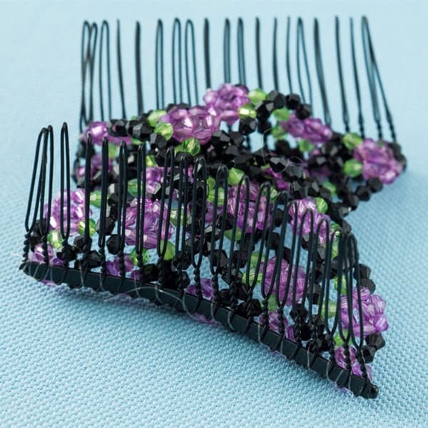 2 ST Dubbla Hårkam Hårkammar Clips Magic Beads