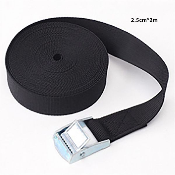 2m kiinteä räikkähihna MUSTA black