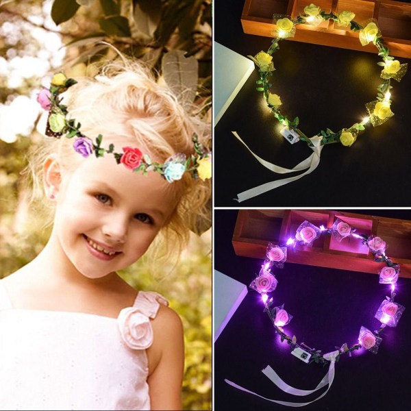 2 st Glödande LED-krans Halloween Crown Flower 5 5 5