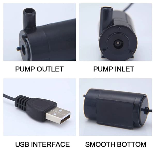 2 Stk DC 5V Dykpumpe SORT Black