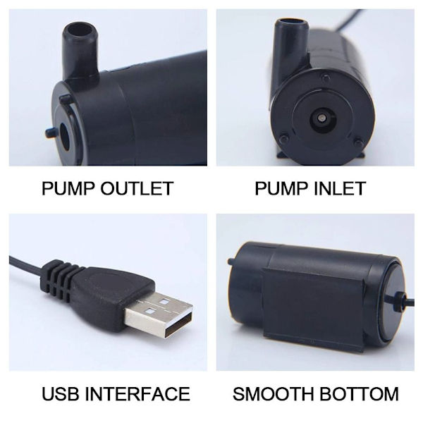 2st DC 5V dränkbar pump VIT White