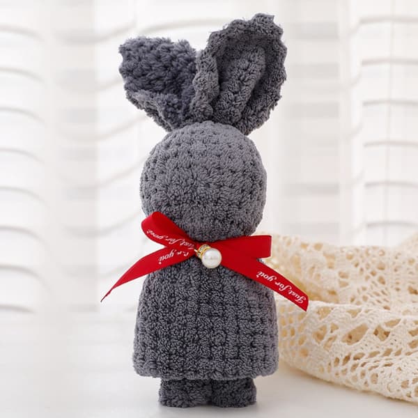 Rabbit Towel Washcloth HARMAA grey