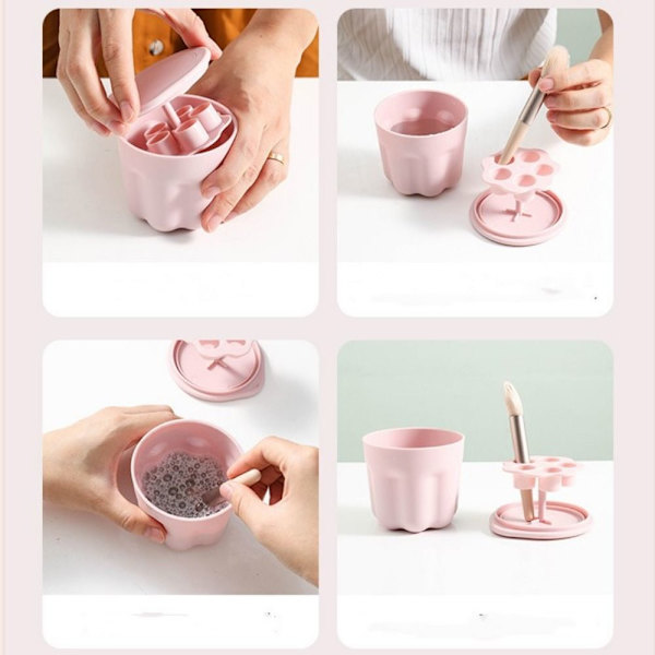 Meikkiharjan puhdistusaine Kosmeettisen kynän säilytyspinta VAALEENA pink