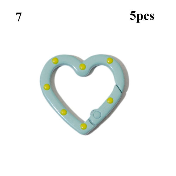 5 st Spring Heart Ring Spännen Karbinhake 7 7 7