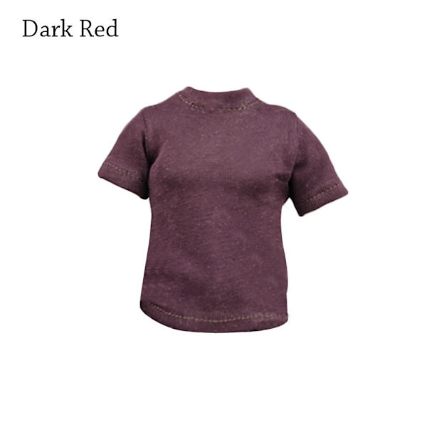 1/6 Miniatyyrivaatteet Soldier Casual T-paita TUMMAN PUNAINEN Dark Red