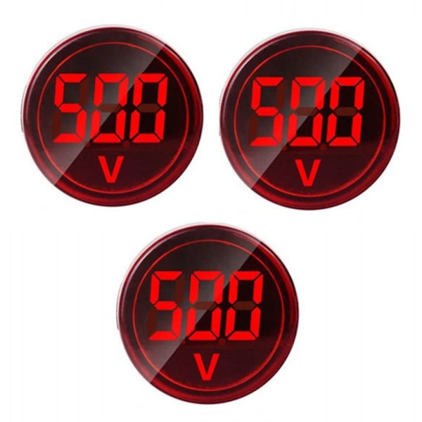 3st Digital Display AC-spänningsindikator LED med runt huvud