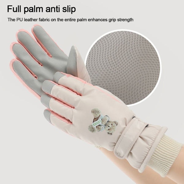 Varme Kvinder Ski Handsker Full Finger Handsker SORT black