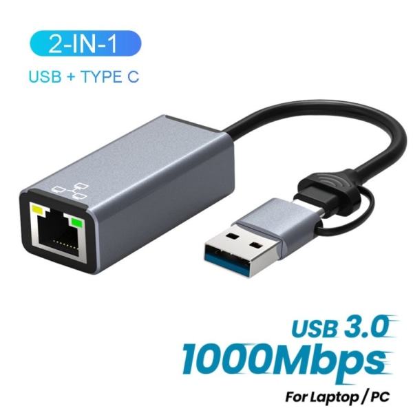 Ethernet-sovitin USB Type-C -verkkokortti 100 MBPS 100 MBPS 100Mbps