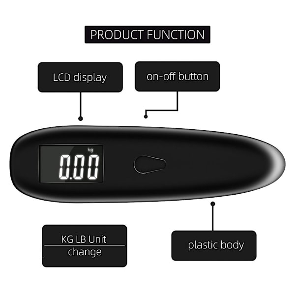 Digital Luggage Scale Elektronisk LCD-skala Kuffert Rejsetaske