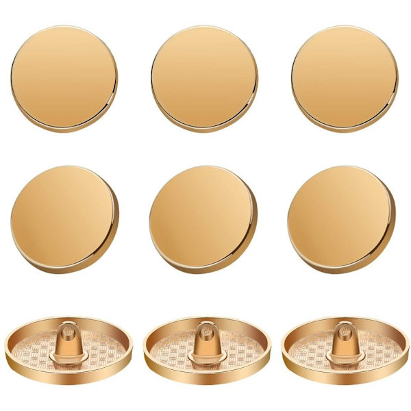 30 kpl Golden Button Alloy Button litteä pyöreä painike
